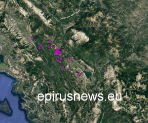 Το επίκεντρο του αρχικού σεισμού των 5,3 Ρίχτερ και οι μετασεισμοί που ακολούθησαν